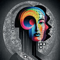 Mosaic Style Abstract Portrait - 01463