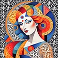 Mosaic Style Abstract Portrait - 03493