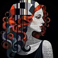 Mosaic Style Abstract Portrait - 03992-SA1A